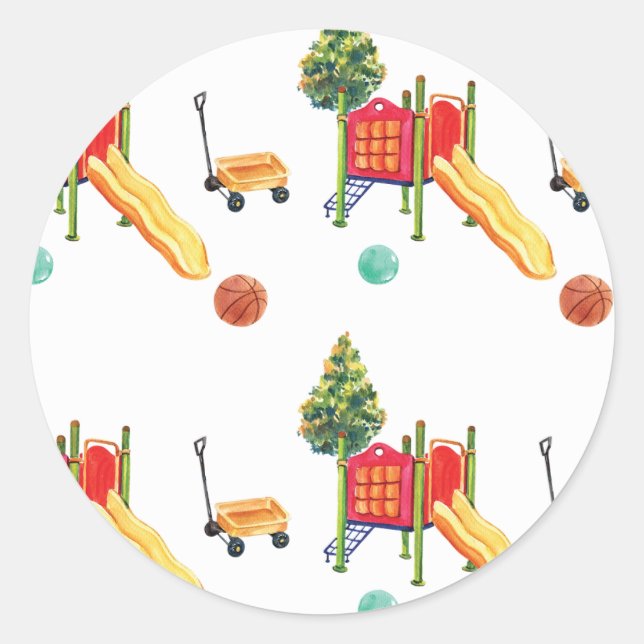 Pegatina de la fiesta de cumpleaños del patio de r (Anverso)