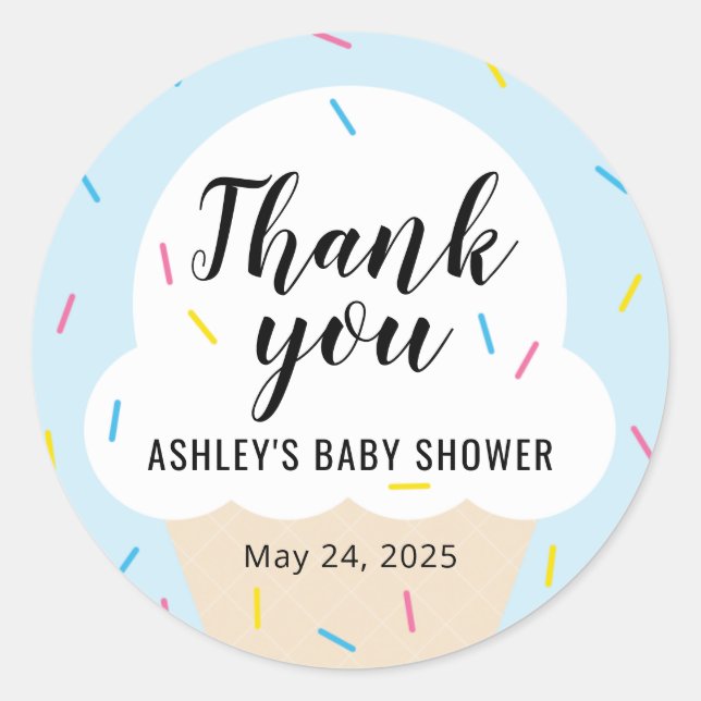 Pegatina de la fiesta de los helados (Anverso)