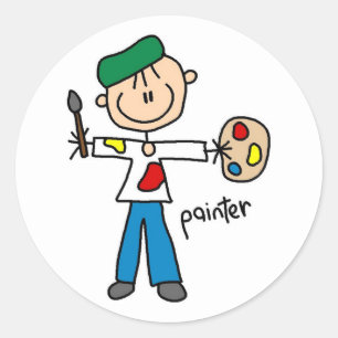 Pegatina de la figura de palo de pintador