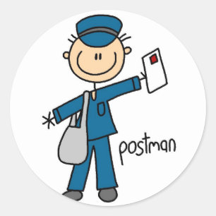 Pegatina de la figura del palo postman