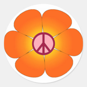 Pegatina de la flor de la paz
