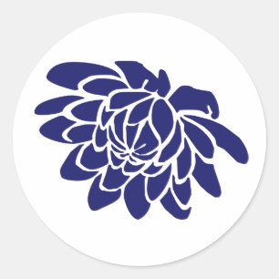 Pegatina de la flor de Lotus azul del zafiro