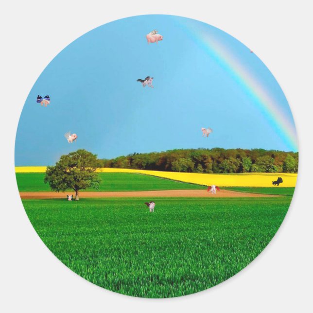 Pegatina de la granja lechera voladora (Anverso)