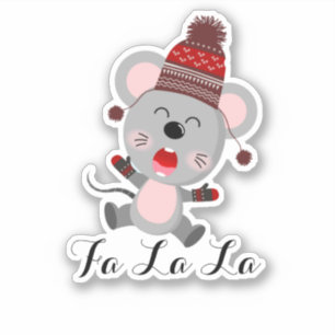 Pegatina de la ID854 del ratón lindo de Navidad de
