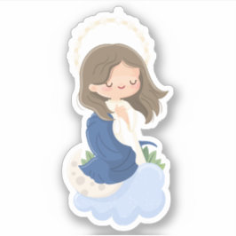 Pegatina de la Inmaculada Concepción Kawaii