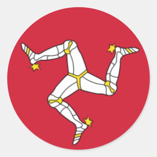 Pegatina de la Isla de Mann Round (Anverso)