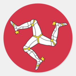 Pegatina de la Isla de Mann Round