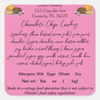 PEGATINA de la Ley de alimentos para artesanías de