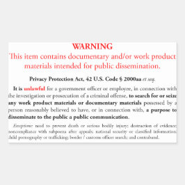 Pegatina de la Ley de protección de la privacidad,