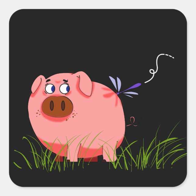 Pegatina de la libélula de cerdo (Anverso)