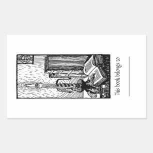 Pegatina de la libreta de libros y velas