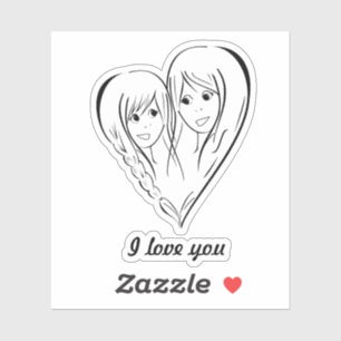 Pegatina de la madre y de la hija