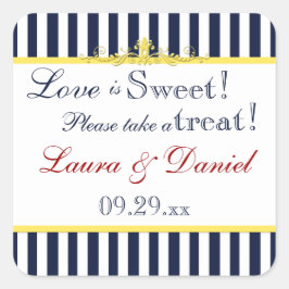 Pegatina de la Marina, Blanco, Amarillo, Rojo y Ra