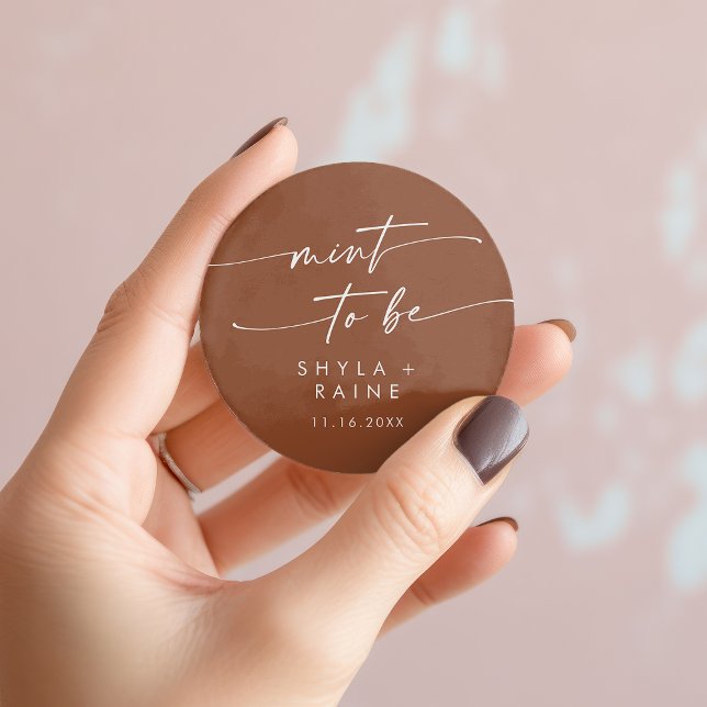Pegatina De La Moda Boho Terracotta Mint (Boho Chic Terracotta Mint To Be Favor Sticker)