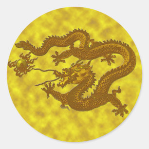 Pegatina de la moneda de dragón dorado #2