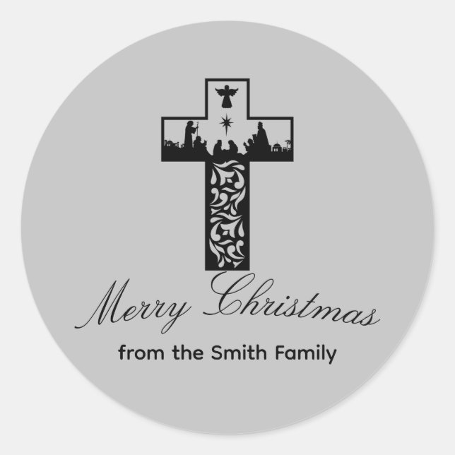 Pegatina de la Natividad de la escena a través de  (Anverso)