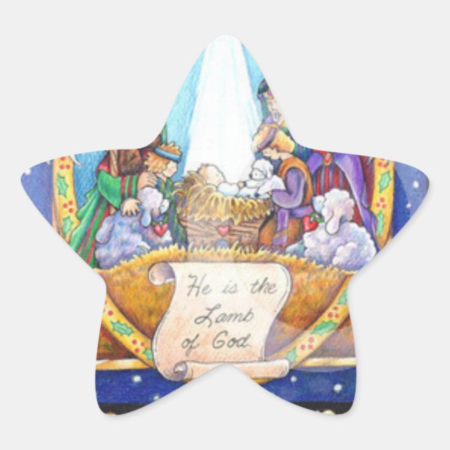 Pegatina de la Navidad de las Estrellas (Anverso)