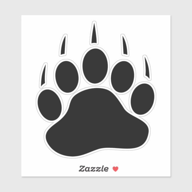 Pegatina De La Paw Del Oso. (Hoja)