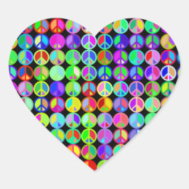 Pegatina de la paz del amor del corazón