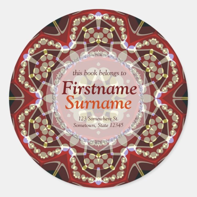 Pegatina de la placa de biblioteca de arte geométr (Anverso)