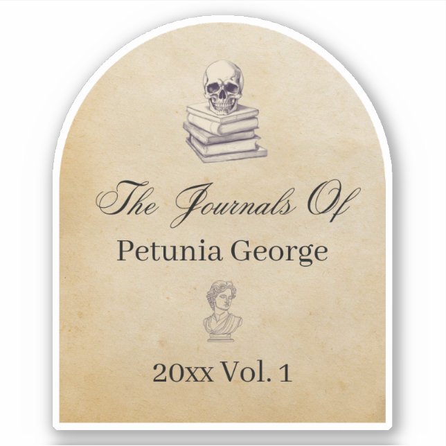 Pegatina de la placa de biblioteca de Dark Academi (Anverso)