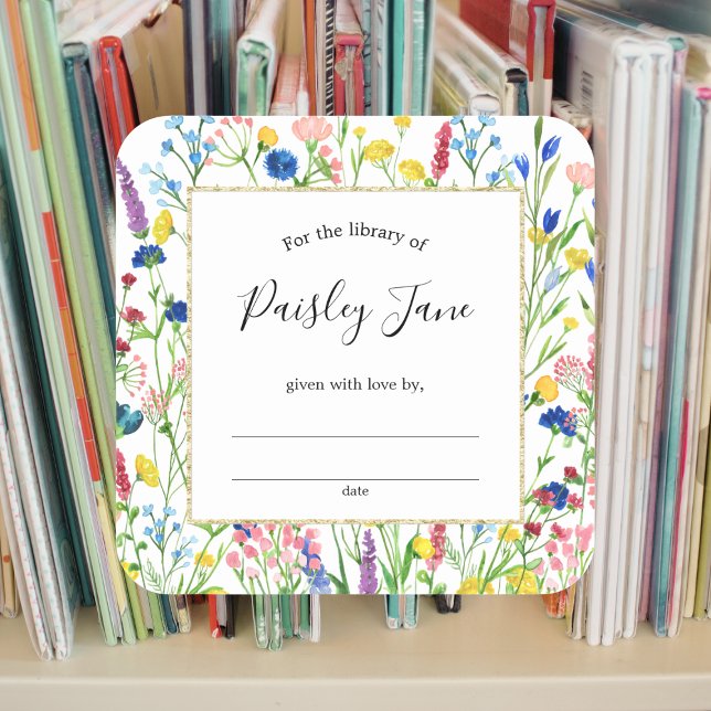 Pegatina de la placa de biblioteca de Wildflower G (Subido por el creador)