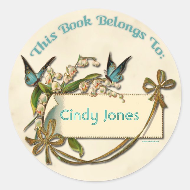 Pegatina de la placa de flor de mariposas (Anverso)