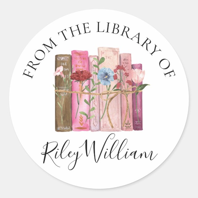 Pegatina de la placa de flor del libro acuarela (Anverso)