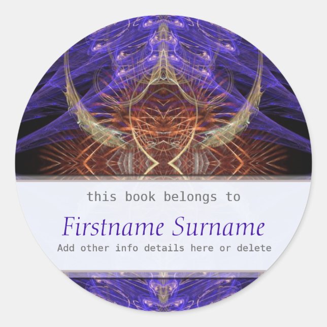 Pegatina de la placa de la biblioteca de arte frac (Anverso)