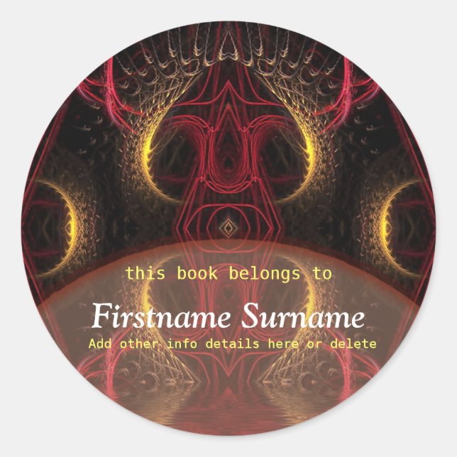 Pegatina de la placa de la biblioteca de arte frac (Anverso)