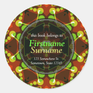 Pegatina de la placa de la estrella geométrica de 