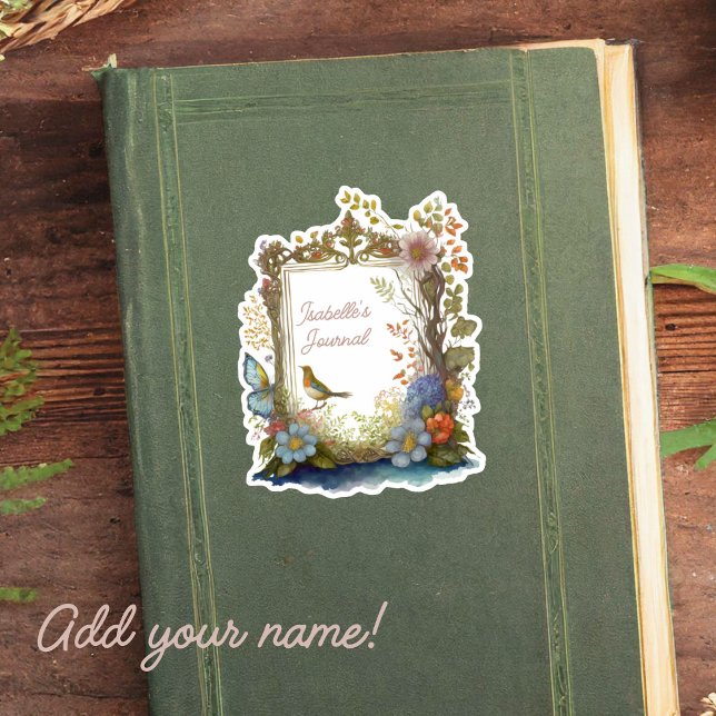 Pegatina de la placa de la revista de cuento de ha (Personalize your journal with the nature's fairytale journal bookplate sticker.)