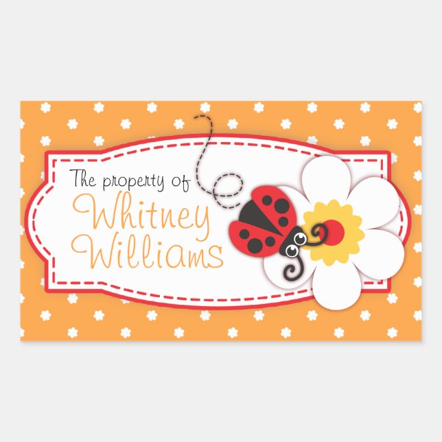 pegatina de la placa de libro de ladybug para niño (Anverso)