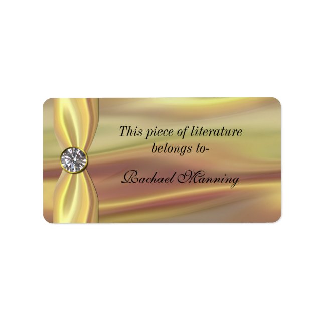 Pegatina de la placa de reserva de satín dorada (Frente)