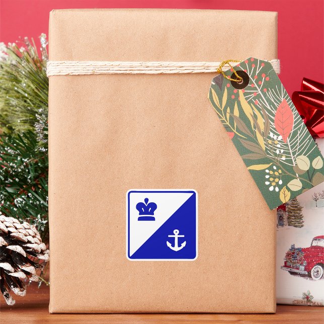 Pegatina De La Plaza Blanca Azul De La Corona Y El (Subido por el creador)