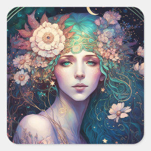 Pegatina de la Plaza de Arte Fantasía de la Diosa