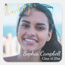 Pegatina de la plaza de graduación de color amaril