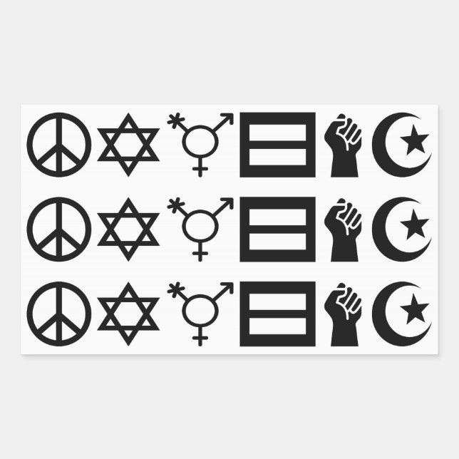 Pegatina de la Plaza de la Paz Mundial y los Derec (Anverso)