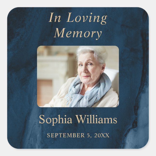 Pegatina de la plaza de los funerales Blue y Gold  (Anverso)