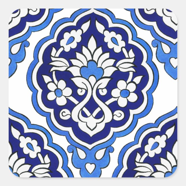 Pegatina de la plaza de tejas turca (Anverso)