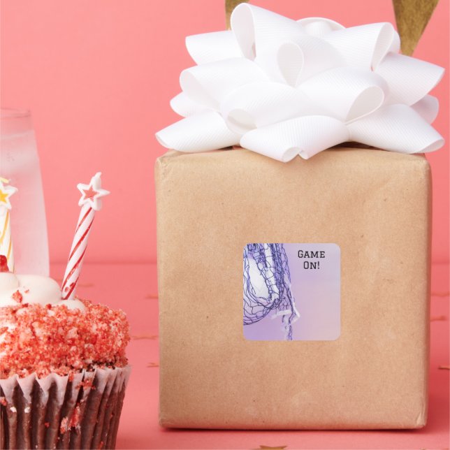 Pegatina de la Plaza de Voleibol y Red Púrpura de  (Fiesta)