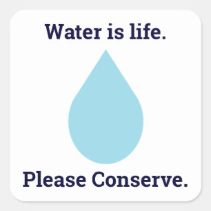 Pegatina de la plaza del agua de conservación