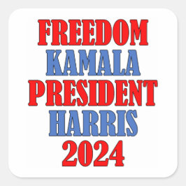 Pegatina de la plaza Kamala Harris Freedom 2024