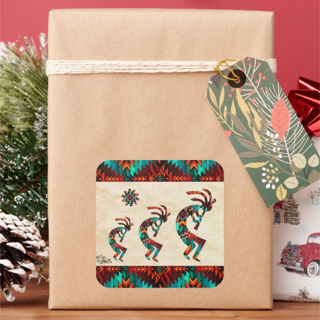 Pegatina de la Plaza Kokopelli del Suroeste (Vacaciones)