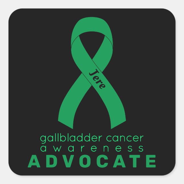 Pegatina de la Plaza Negra de Gallbladder Cancer A (Anverso)