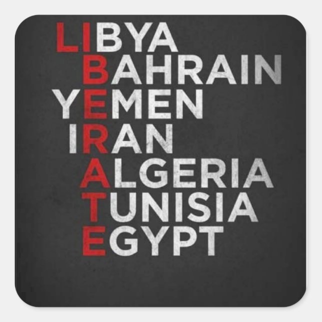 Pegatina de la Primavera Árabe (Anverso)
