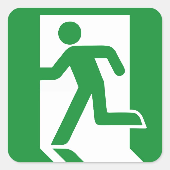 Pegatina de la puerta de salida de emergencia (Anverso)
