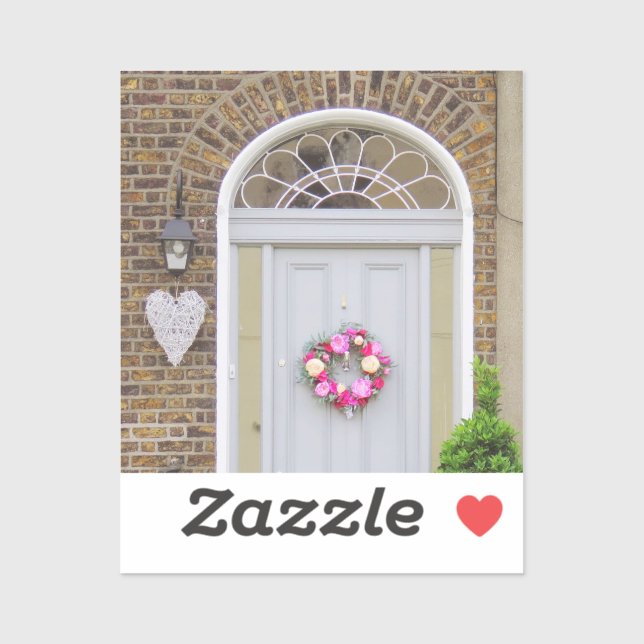 Pegatina de la puerta del el día de San Valentín (Hoja)