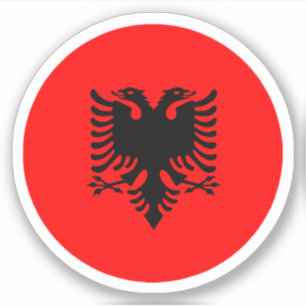 Pegatina de la Ronda Bandera de Albania