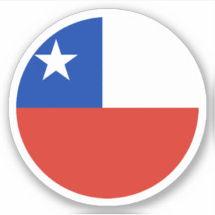 Pegatina de la Ronda Bandera de Chile